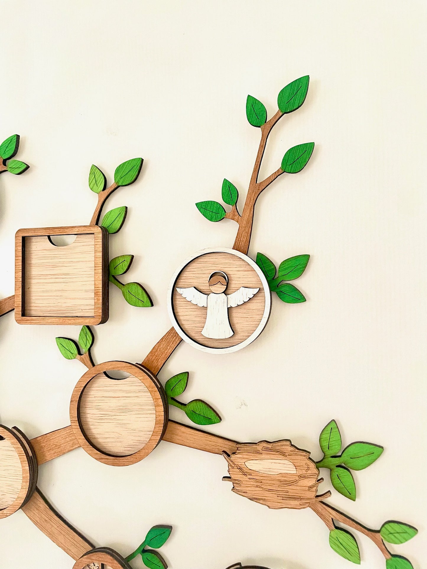 Knot Cover for Framed Modular Family Tree – Choose Squirrel, Angel, Bird Nest or Wood Knot add-ons