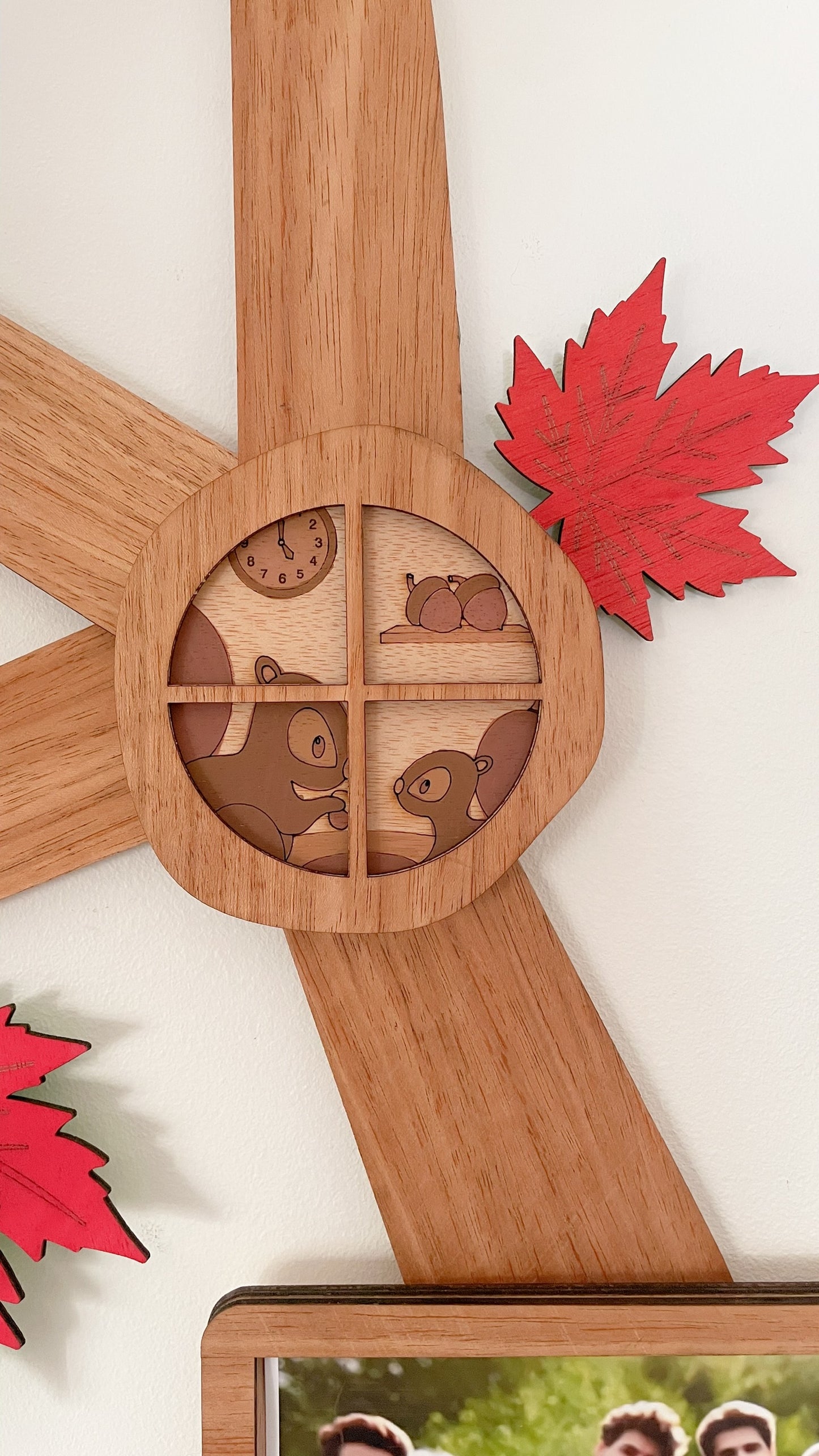 Knot Cover - Magnetic Decorative element for Branching Families Wall Tree – Squirrel, Angel, Bird Nest or Wood Knot – Light or Dark Wood